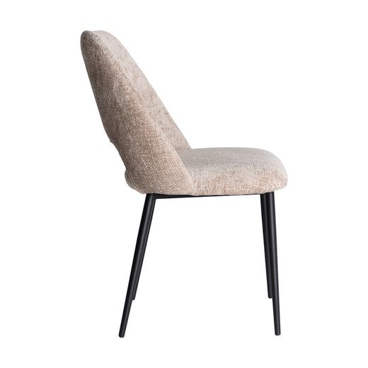 Beige and black fabric chair, 56 x 55 x 84 cm | Leynhac