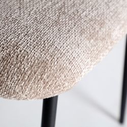 Beige and black fabric chair, 56 x 55 x 84 cm | Leynhac