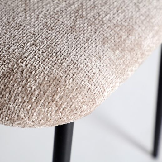 Beige and black fabric chair, 56 x 55 x 84 cm | Leynhac