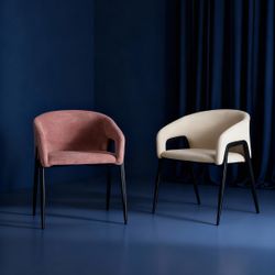 Silla de tejido en blanco, 58 x 55 x 74 cm | Aren