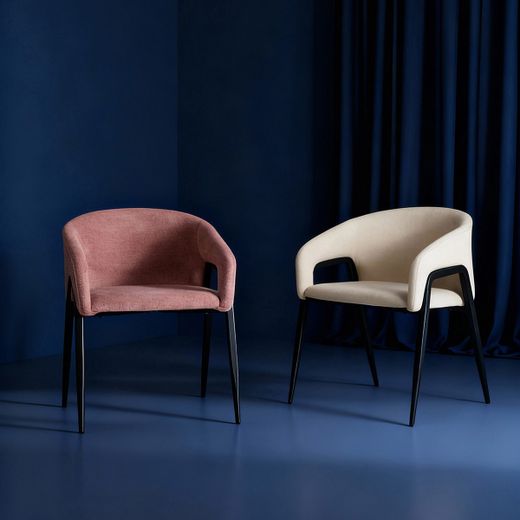 Silla de tejido en blanco, 58 x 55 x 74 cm | Aren
