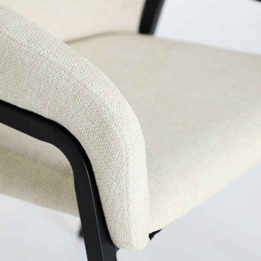 Silla de tejido en blanco, 58 x 55 x 74 cm | Aren