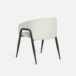 Silla de tejido en blanco, 58 x 55 x 74 cm | Aren