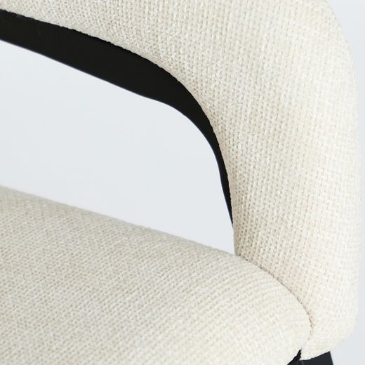 Silla de tejido en blanco, 58 x 55 x 74 cm | Aren
