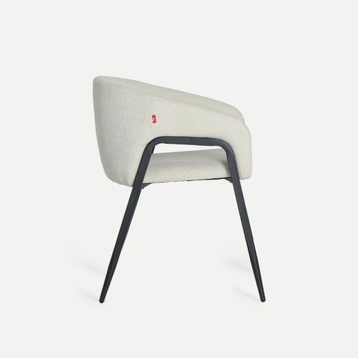 Silla de tejido en blanco, 58 x 55 x 74 cm | Aren