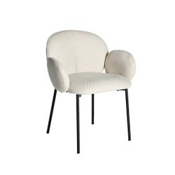 Silla de tejido en blanco, 60 x 63 x 78 cm | Burgnac