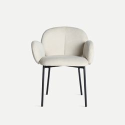 Silla de tejido en blanco, 60 x 63 x 78 cm | Burgnac