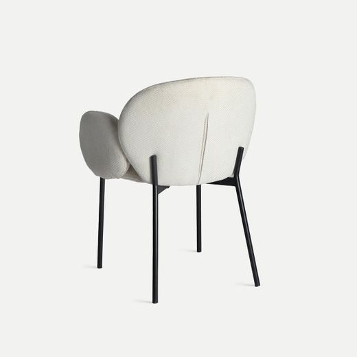 Silla de tejido en blanco, 60 x 63 x 78 cm | Burgnac