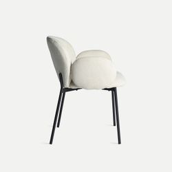 Silla de tejido en blanco, 60 x 63 x 78 cm | Burgnac