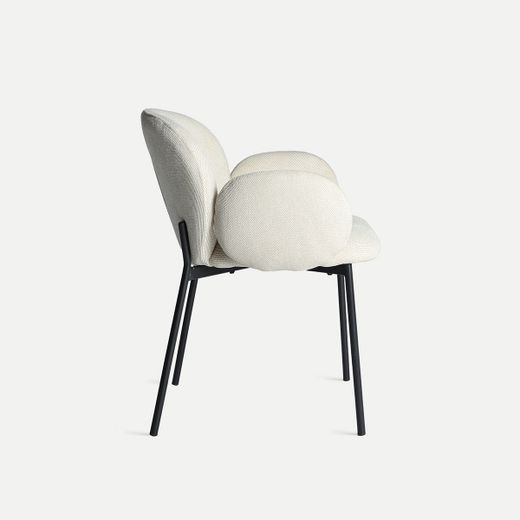 Silla de tejido en blanco, 60 x 63 x 78 cm | Burgnac