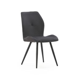 Grijze stoffen stoel, 46 x 62 x 89 cm | Adaya