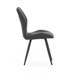Grijze stoffen stoel, 46 x 62 x 89 cm | Adaya