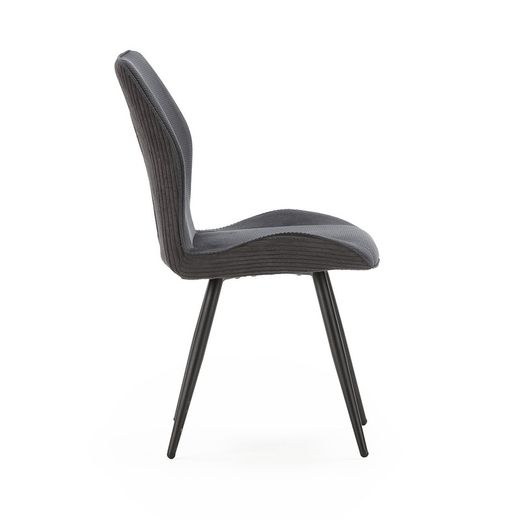 Grijze stoffen stoel, 46 x 62 x 89 cm | Adaya
