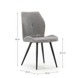 Fabric chair in grey, 46 x 62 x 89 cm | Adaya