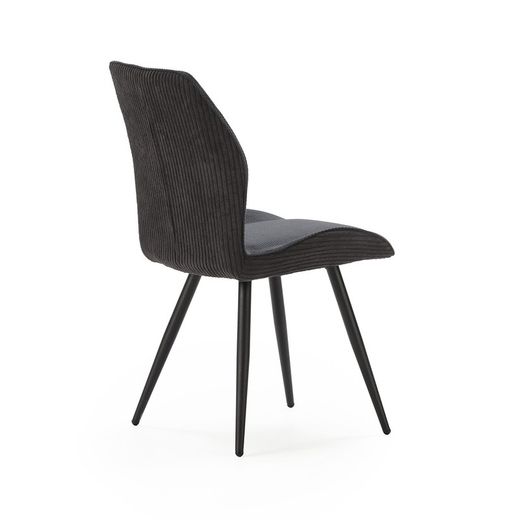 Grijze stoffen stoel, 46 x 62 x 89 cm | Adaya