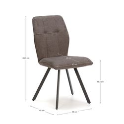 Fabric chair in grey, 47 x 60 x 89 cm | Mery