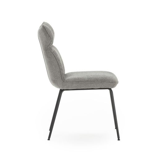 Fabric chair in grey, 47 x 64.5 x 91.5 cm | Dara