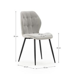 Fabric chair in grey, 48 x 58 x 85 cm | Nalu