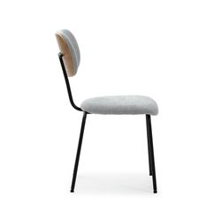 Grijze stoffen stoel, 48 x 59 x 86,5 cm | Streepje