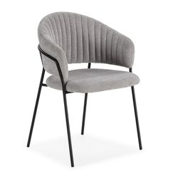 Fabric chair in grey, 51.5 x 60 x 76 cm | Leticia