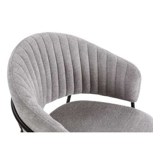 Fabric chair in grey, 51.5 x 60 x 76 cm | Leticia