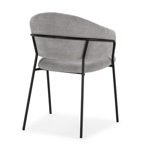 Fabric chair in grey, 51.5 x 60 x 76 cm | Leticia