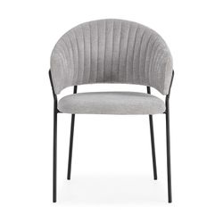 Fabric chair in grey, 51.5 x 60 x 76 cm | Leticia