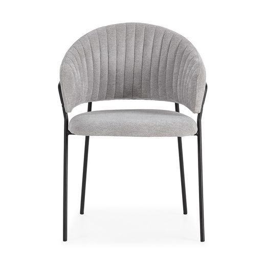 Fabric chair in grey, 51.5 x 60 x 76 cm | Leticia