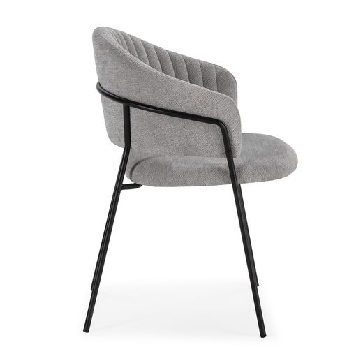 Fabric chair in grey, 51.5 x 60 x 76 cm | Leticia