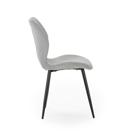 IJsgrijze stoffen stoel, 47 x 58 x 85 cm | Nalu