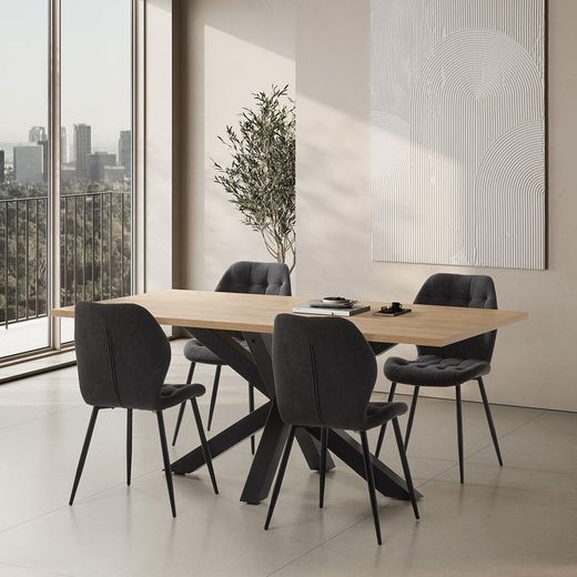 Dark grey fabric chair, 48 x 58 x 85 cm | Nalu