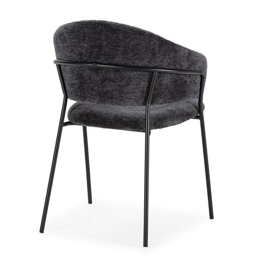 Dunkelgrauer Stoffstuhl, 51,5 x 60 x 76 cm | Leticia