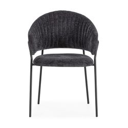 Dunkelgrauer Stoffstuhl, 51,5 x 60 x 76 cm | Leticia