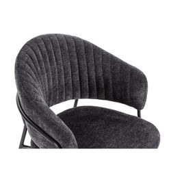 Dunkelgrauer Stoffstuhl, 51,5 x 60 x 76 cm | Leticia