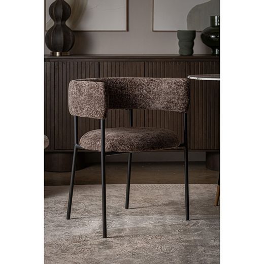 Brown fabric chair, 59 x 59 x 74 cm | Allenc