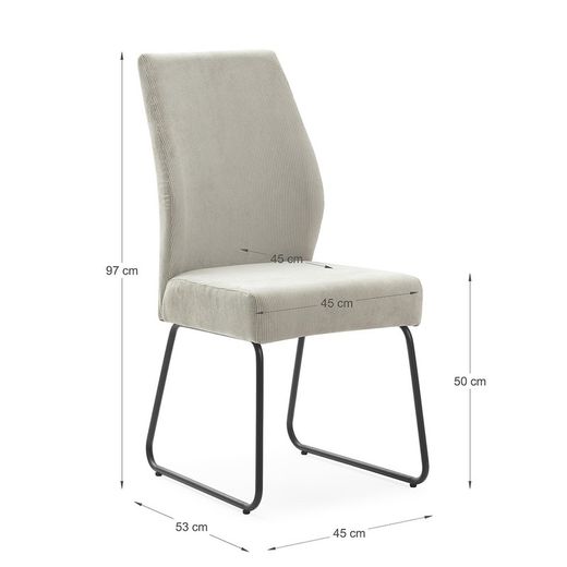 Stone fabric chair, 45 x 62 x 97 cm | Alan