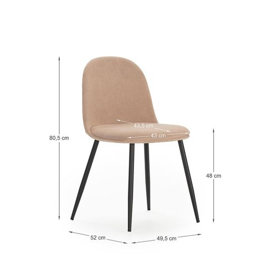 Chaise en tissu rose, 45 x 52 x 81 cm | Malila