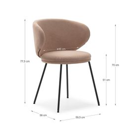 Chaise en tissu rose, 59,5 x 56 x 77,5 cm | Se précipiter