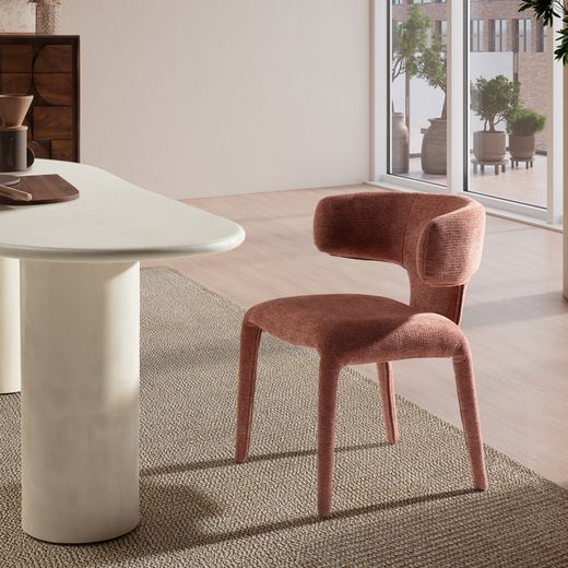 Chaise tressée en terre cuite, 58 x 55,5 x 76 cm | Maca