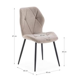 Taupe fabric chair, 47.5 x 57.5 x 85 cm | Luna