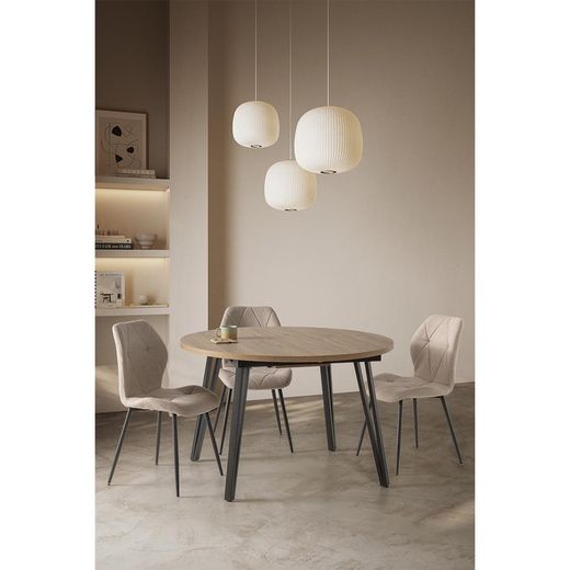 Taupe fabric chair, 47.5 x 57.5 x 85 cm | Luna