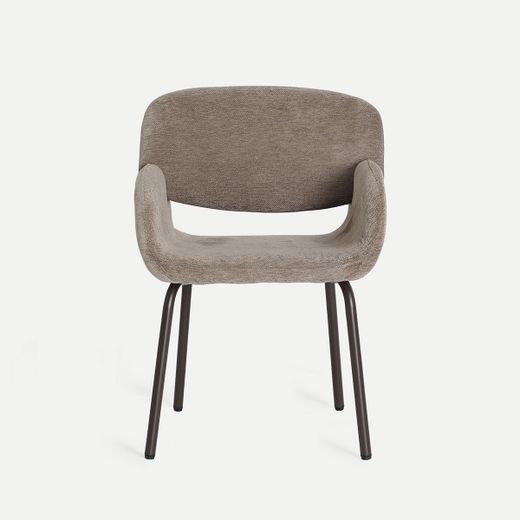 Silla de tejido en topo, 54 x 56 x 82 cm | Noor