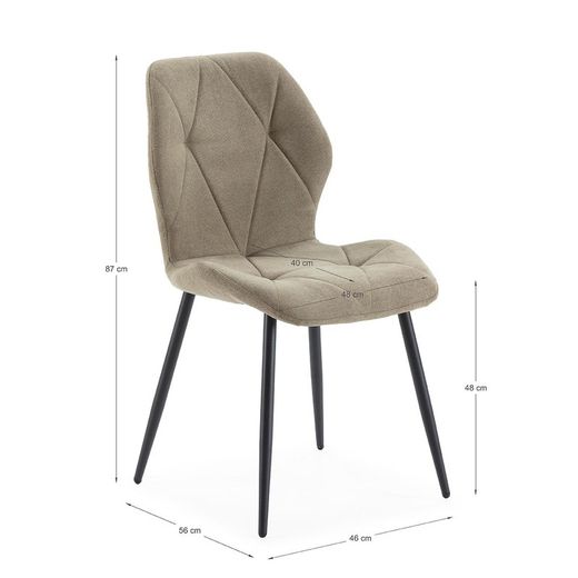 Green fabric chair, 47.5 x 57.5 x 85 cm | Luna