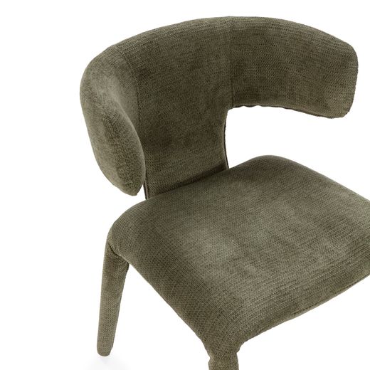 Fabric chair in green, 58 x 55.5 x 76 cm | Maca