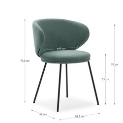 Cadeira de tecido verde, 59,5 x 56 x 77,5 cm | Correr