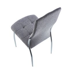 Grå/silver tyg stol, 44 x 57 x 100 cm | Diana