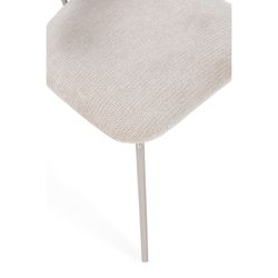 Fabric and wood chair in beige and oak color, 43.5 x 51.5 x 77 cm | Olimpia