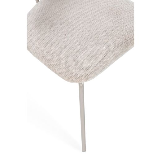 Fabric and wood chair in beige and oak color, 43.5 x 51.5 x 77 cm | Olimpia