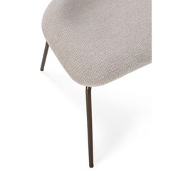 Fabric and wood chair in beige and oak color, 43.5 x 51.5 x 77 cm | Olimpia