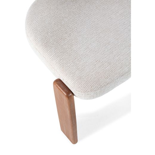 Fabric and wood chair in beige and oak color, 55.5 x 54.5 x 78 cm | Nadia